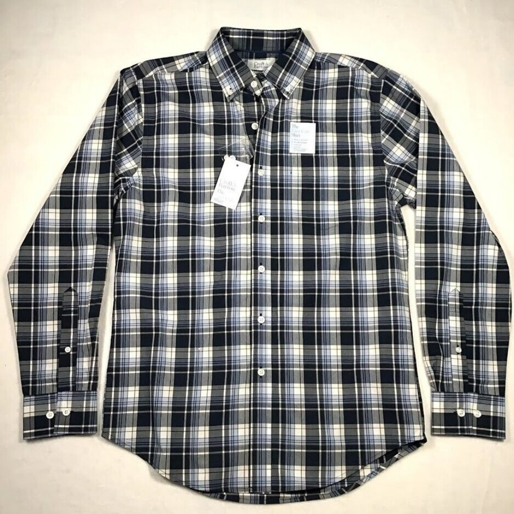 Croft And Barrow Men's Black & White Check Long Sleeve Shirt Size S